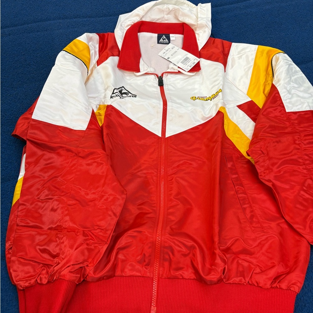 Le Coq Sportif Red, White & Yellow Windbreaker Jacket